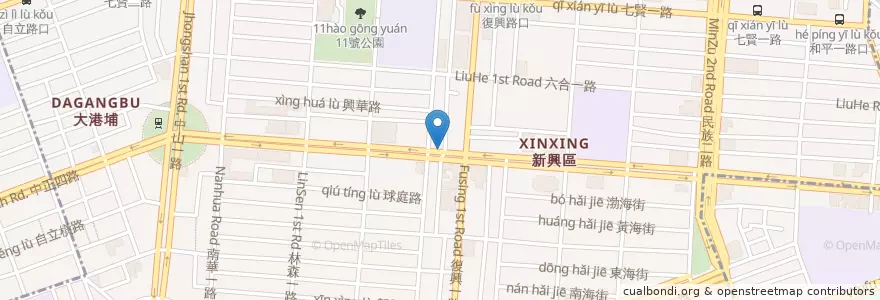 Mapa de ubicacion de 鄧師傅功夫菜-中正總店 en تايوان, كاوهسيونغ, 新興區.
