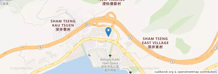 Mapa de ubicacion de Rhine Garden Restaurant en China, Hong Kong, Guangdong, Wilayah Baru, 荃灣區 Tsuen Wan District.