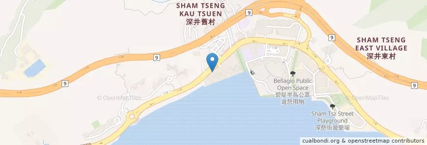 Mapa de ubicacion de Watsons en Китай, Гонконг, Гуандун, Новые Территории, 荃灣區 Tsuen Wan District.