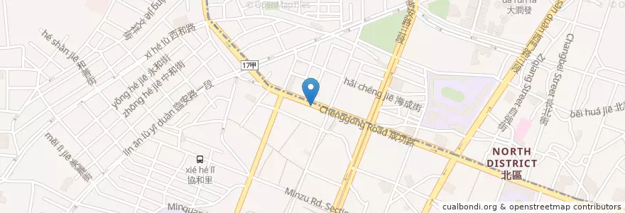 Mapa de ubicacion de 松大沙茶豬牛肉爐 en 臺灣, 臺南市.
