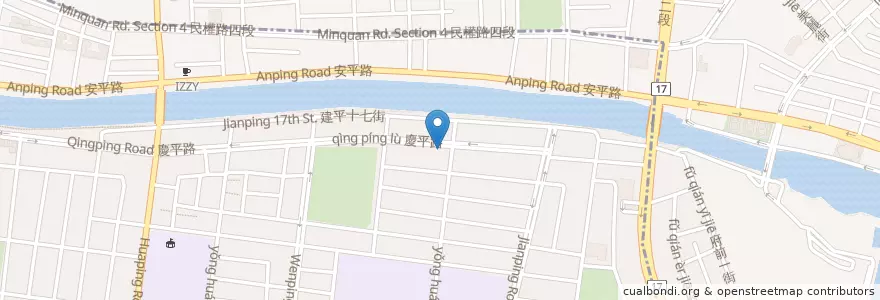 Mapa de ubicacion de 松大沙茶豬牛肉爐慶平店 en 台湾, 台南市.