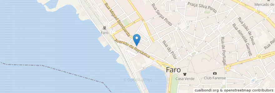 Mapa de ubicacion de El Sombrero en ポルトガル, Algarve, Algarve, Faro, Faro, Faro.