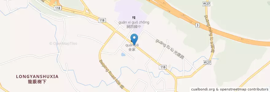 Mapa de ubicacion de 吳家小籠包專賣店 en Taiwan, 臺灣省, 新竹縣, 關西鎮.