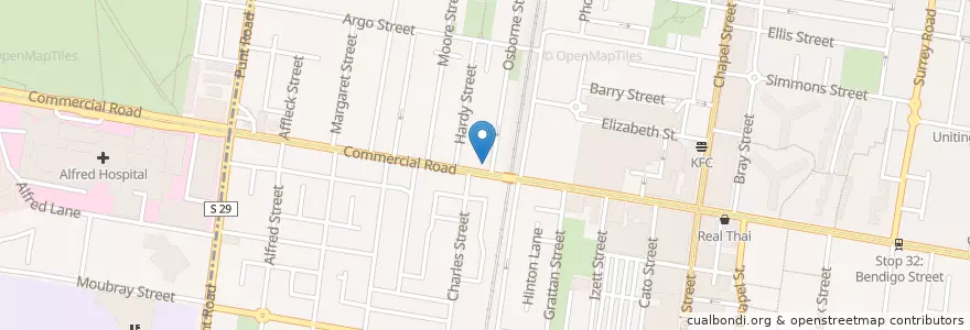 Mapa de ubicacion de The Osborne Rooftop & Bar en Avustralya, Victoria, City Of Stonnington.