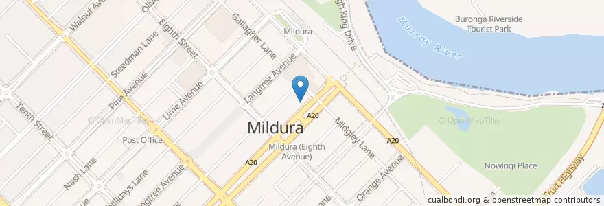 Mapa de ubicacion de Stefano's Cafe en オーストラリア, ビクトリア, Rural City Of Mildura.