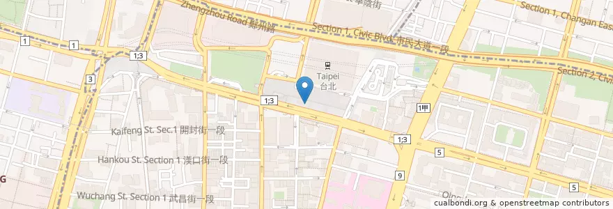 Mapa de ubicacion de Bitcoin Cryptocurrency ATM en 臺灣, 新北市, 臺北市, 中正區.