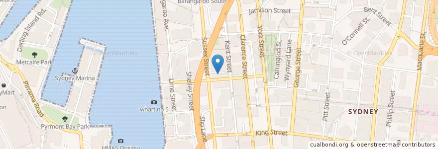 Mapa de ubicacion de Espresso on Sussex en أستراليا, نيوساوث ويلز, Council Of The City Of Sydney, Sydney.