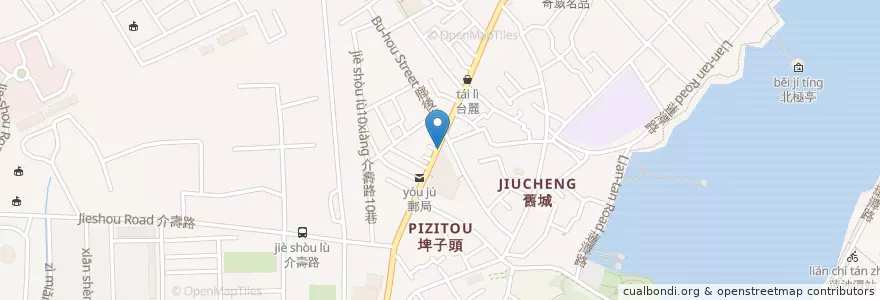 Mapa de ubicacion de 菜市仔嬤餛飩 en تايوان, كاوهسيونغ, 左營區.