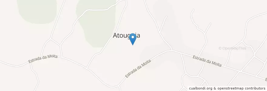 Mapa de ubicacion de Atouguia en Португалия, Центральный Регион, Santarém, Médio Tejo, Ourém, Atouguia.