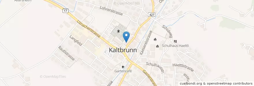 Mapa de ubicacion de Gemeindehaus 2 en Schweiz/Suisse/Svizzera/Svizra, Sankt Gallen, Wahlkreis See-Gaster, Kaltbrunn.