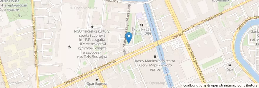 Mapa de ubicacion de Детский сад №39 en Russie, District Fédéral Du Nord-Ouest, Oblast De Léningrad, Saint-Pétersbourg, Адмиралтейский Район, Адмиралтейский Округ.
