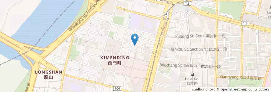 Mapa de ubicacion de Yonghe Chinese type breakfast shop en Taiwán, Nuevo Taipéi, Taipéi, 萬華區.