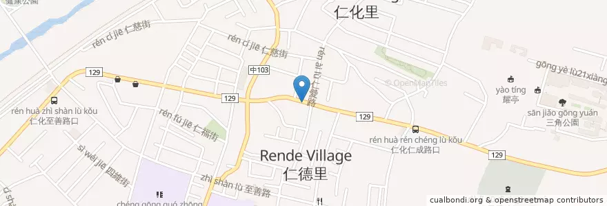 Mapa de ubicacion de 古早味手工炒糖剉冰 en Taiwan, Taichung, 大里區.
