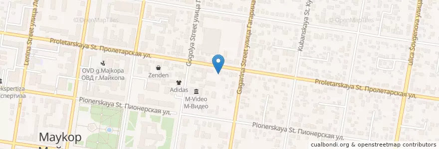 Mapa de ubicacion de Сбербанк en Rússia, Distrito Federal Do Sul, Krai De Krasnodar, Адыгея, Городской Округ Майкоп.
