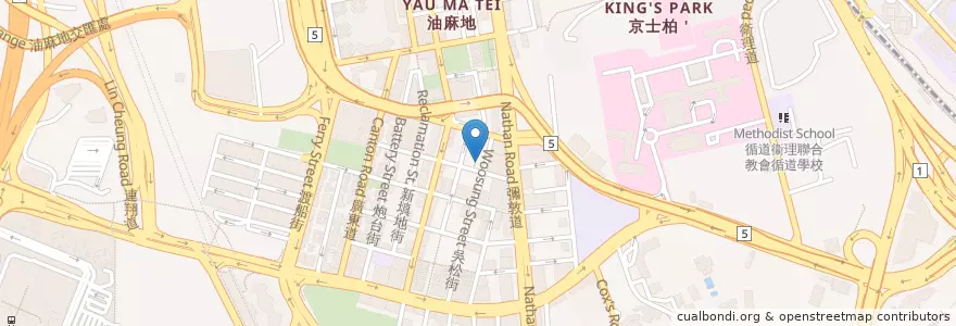 Mapa de ubicacion de 泰城 Thai City en 중국, 광둥성, 홍콩, 가우룽, 신제, 油尖旺區 Yau Tsim Mong District.
