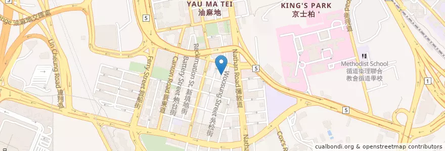 Mapa de ubicacion de 維亞軒 Via Restaurant en Китай, Гуандун, Гонконг, Цзюлун, Новые Территории, 油尖旺區 Yau Tsim Mong District.