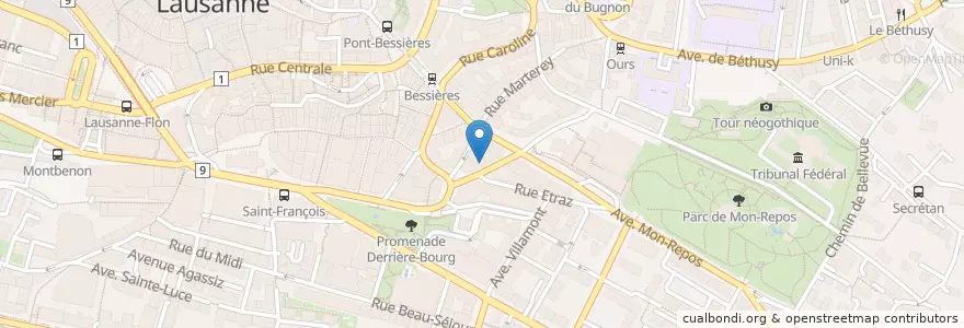 Mapa de ubicacion de LongHorn Steakhouse en Zwitserland, Waadland, District De Lausanne, Lausanne.
