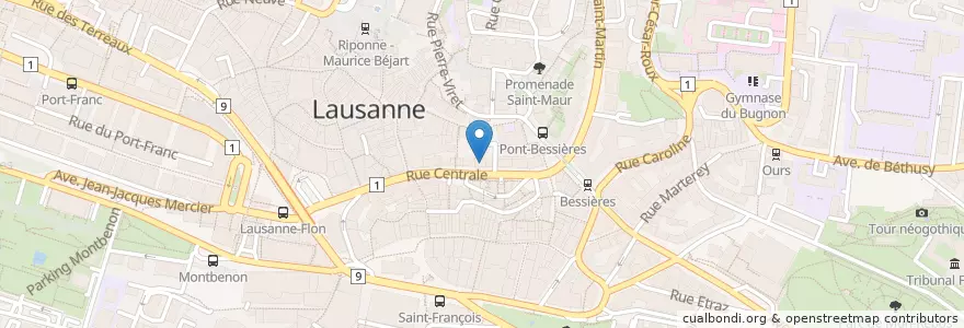 Mapa de ubicacion de Minuit Soleil en Schweiz, Waadt, District De Lausanne, Lausanne.