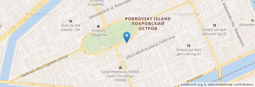 Mapa de ubicacion de Невис en Russie, District Fédéral Du Nord-Ouest, Oblast De Léningrad, Saint-Pétersbourg, Адмиралтейский Район, Округ Коломна.