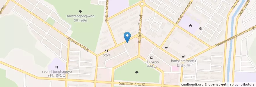 Mapa de ubicacion de 화통삼 en 대한민국, 경기도, 안산시, 단원구.