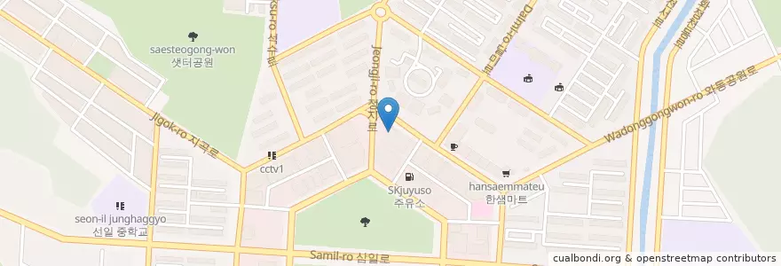 Mapa de ubicacion de 기분좋은이비인후과 en Südkorea, Gyeonggi-Do, 안산시, 단원구.
