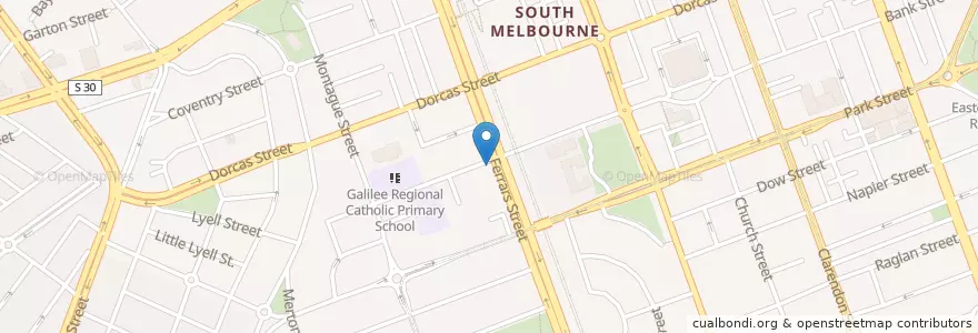 Mapa de ubicacion de Magic on Ferrars Cafe en Austrália, Victoria, City Of Port Phillip.