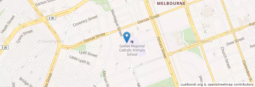 Mapa de ubicacion de Pietro e Paolo Cafe en Australië, Victoria, City Of Port Phillip.