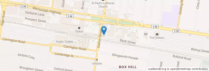 Mapa de ubicacion de Korean Bar B Q en Australia, Victoria, City Of Whitehorse.