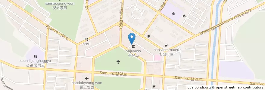 Mapa de ubicacion de 버거킹 en Güney Kore, 경기도, 안산시, 단원구.