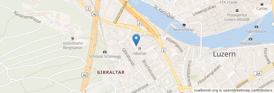 Mapa de ubicacion de Kasernenplatz en 스위스, Luzern, 루체른.