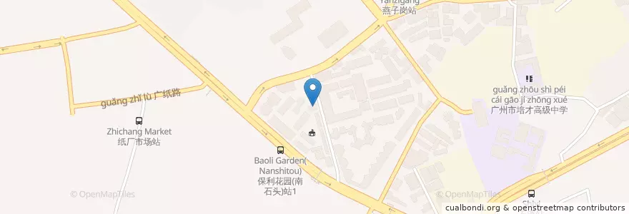 Mapa de ubicacion de 山东老家 en 中国, 広東省, 広州市, 海珠区, 南石头街道.