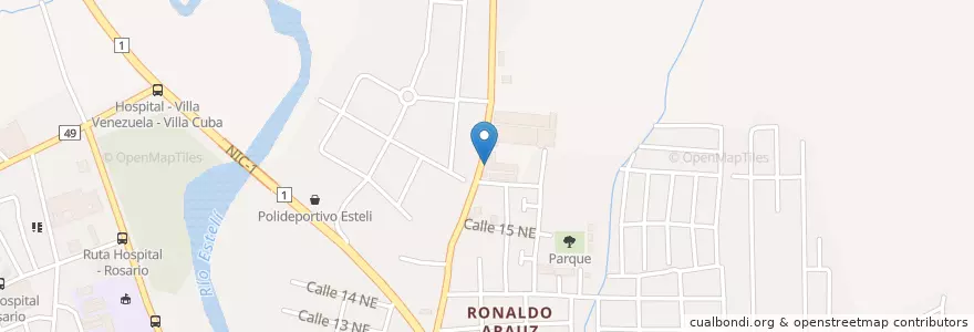 Mapa de ubicacion de El Chilincoco, Bodega de Tabaco en ニカラグア, エステリ県, Estelí (Municipio), Estelí.