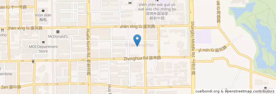 Mapa de ubicacion de lapwa en China, Guangdong, Shenzhen, 福田区.