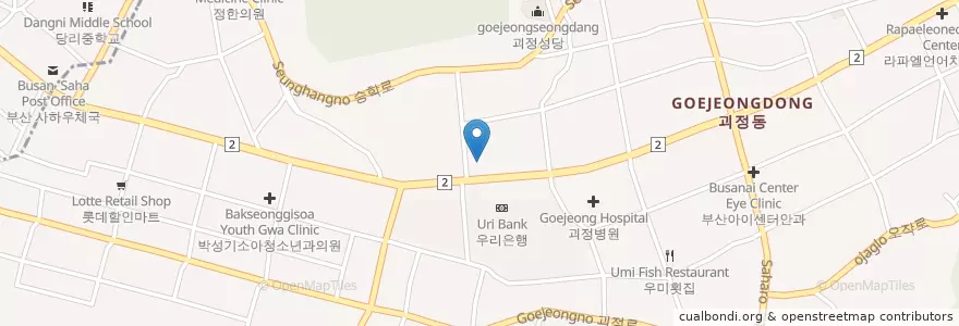 Mapa de ubicacion de 사하소방서 괴정119 안전센터 en 韩国/南韓, 釜山, 沙下區, 괴정동.
