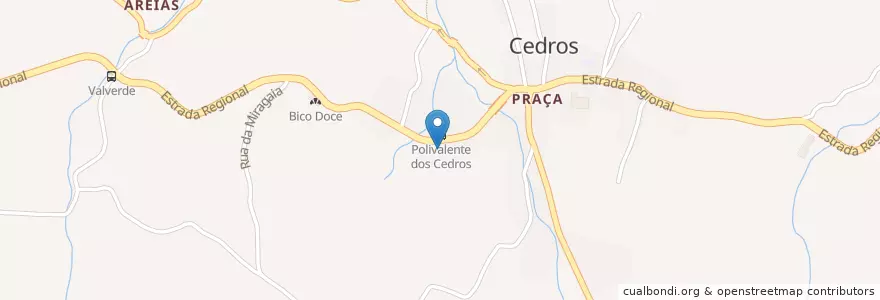 Mapa de ubicacion de Junta de Freguesia dos Cedros en Portugal, Açores, Faial, Horta, Cedros.