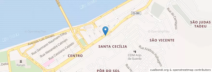 Mapa de ubicacion de Bob's en ブラジル, 南東部地域, エスピリト サント, Região Geográfica Intermediária De Colatina, Microrregião Colatina, Colatina.