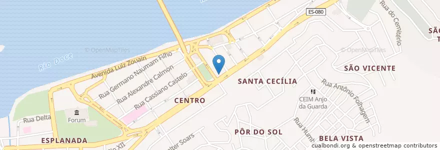 Mapa de ubicacion de Drogarias Pacheco en Brésil, Région Sud-Est, Espírito Santo, Região Geográfica Intermediária De Colatina, Microrregião Colatina, Colatina.