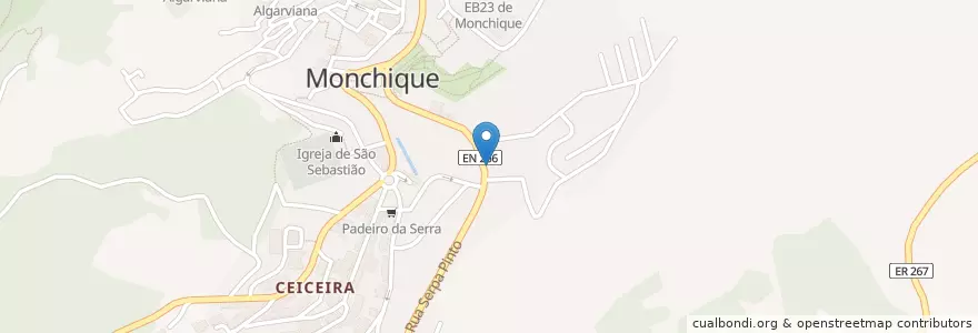 Mapa de ubicacion de GNR en Portugal, Algarve, Algarve, Faro, Monchique, Monchique.
