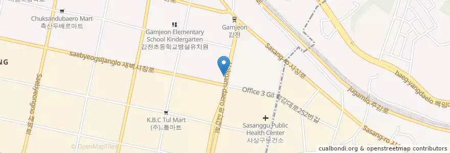 Mapa de ubicacion de 이화수육개장 en 대한민국, 부산, 사상구.
