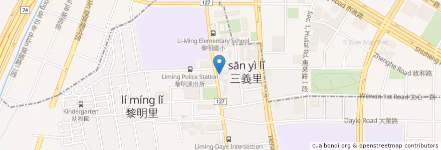 Mapa de ubicacion de 來來健康素食 en Taiwan, Taichung, 南屯區.
