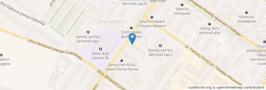 Mapa de ubicacion de Бистро "BOOM" en روسيا, Центральный Федеральный Округ, Тверская Область, Городской Округ Тверь, Калининский Район.
