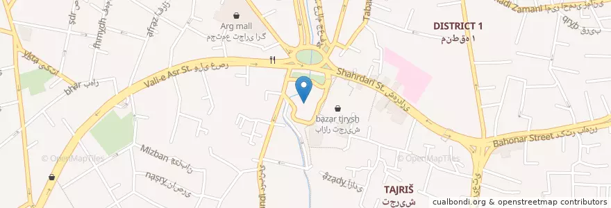 Mapa de ubicacion de ایستگاه تجریش - سامانه 7 تندرو en ایران, استان تهران, شهرستان شمیرانات, تهران, بخش رودبار قصران.