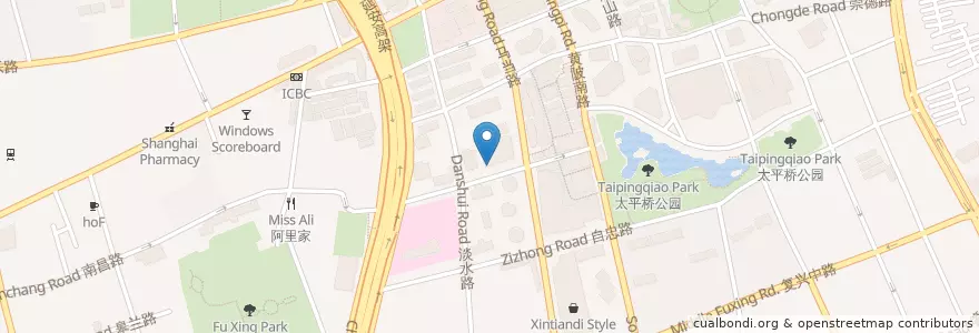 Mapa de ubicacion de Bank of China en China, Shanghai, Huangpu District.