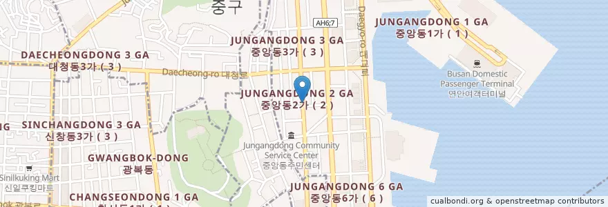 Mapa de ubicacion de Reception mint house en South Korea, Busan, Jung-Gu, Donggwang-Dong.