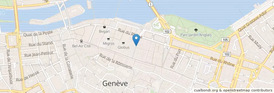 Mapa de ubicacion de Café du Centre en Suiza, Ginebra, Ginebra, Ginebra.