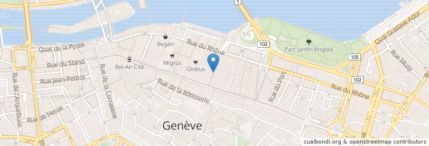 Mapa de ubicacion de Molino Pizzeria Ristorante en Schweiz/Suisse/Svizzera/Svizra, Genève, Genève, Genève.