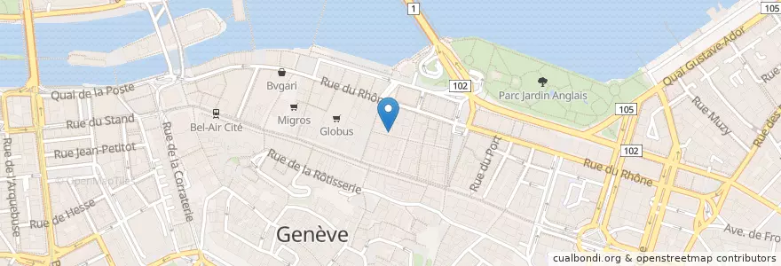 Mapa de ubicacion de Thaï en Швейцария, Женева, Женева, Genève.