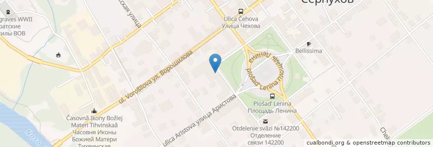 Mapa de ubicacion de профи-дент en Rusia, Distrito Federal Central, Óblast De Moscú, Городской Округ Серпухов.