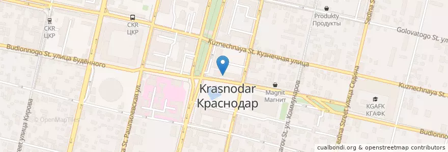 Mapa de ubicacion de Кофе Белка en Россия, Южный Федеральный Округ, Краснодарский Край, Городской Округ Краснодар.