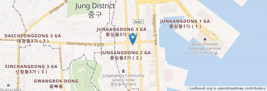 Mapa de ubicacion de Holly's en Südkorea, Busan, Jung-Gu.
